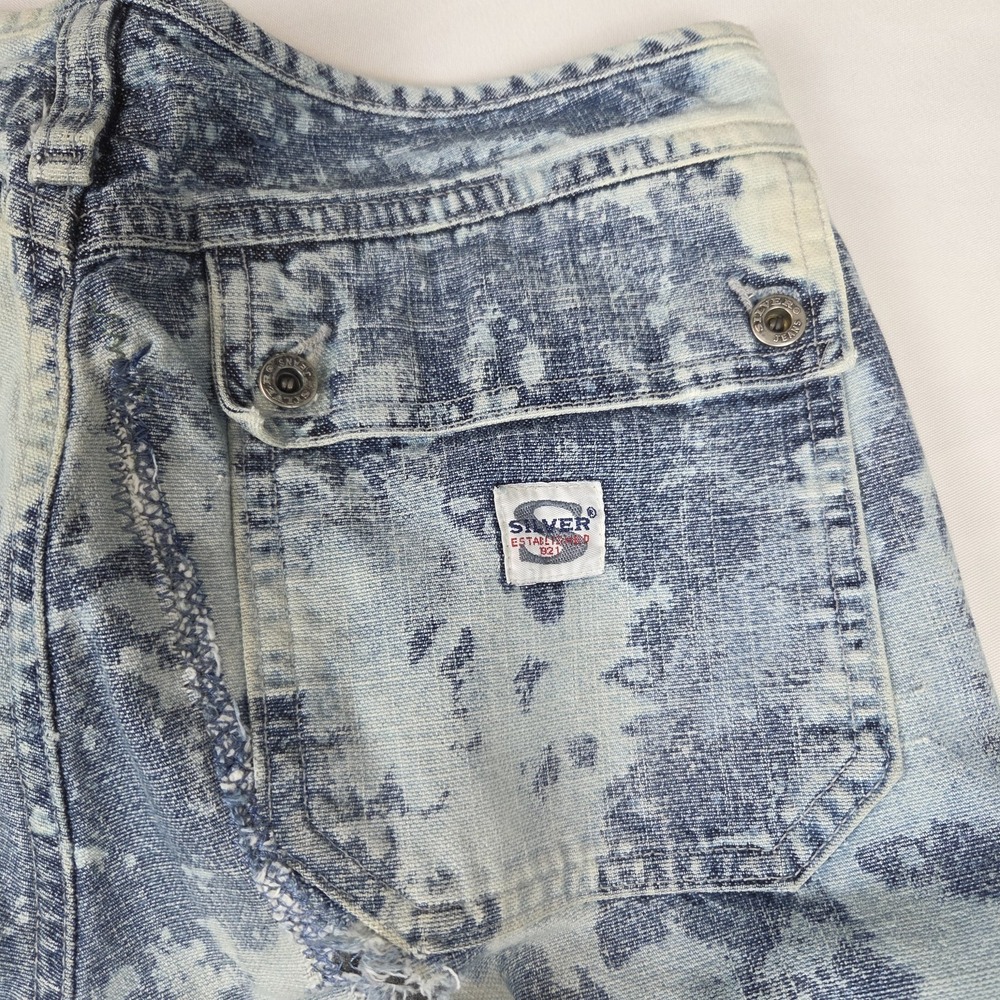 Silver Jeans Co Vintage Y2K Flare Leg Distressed Bleach Wash Cargo Jeans 29 - Picture 11 of 12